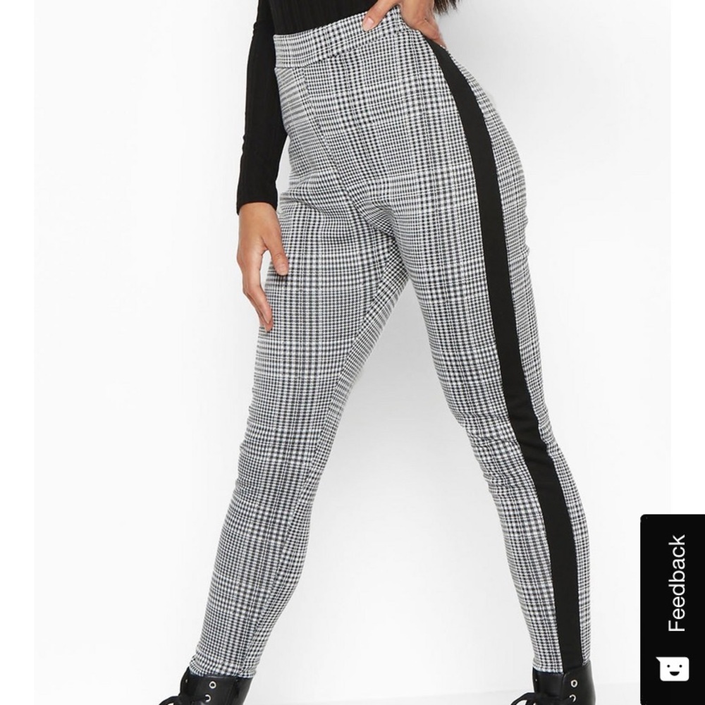 Contrast Mini Check Jacquard Treggings